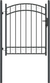 vidaXL Poartă de gard Gri 150 x 100 cm Oțel vopsit în pulbere