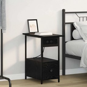 vidaXL Dulap de noapte Stejar negru 60 x 30 x 61 cm Lemn compozit