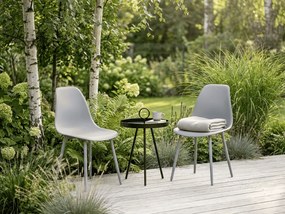 Set de gradina OSAKA SIRVON - 2 scaune si masa rotunda, gri deschis