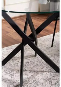 Masa rotunda Agis transparent/negru mat ø90/h72 cm