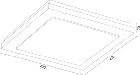 Argon 1865 - Plafonieră TABOR, 4x E27/15W/230V, 42x42 cm, albă