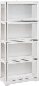 HOMCOM Vitrină Colecționari cu 4 Niveluri, Uși cu Balamale, Sistem Anti-Răsturnare, pentru Birou, Dormitor, 59 x 30 x 139 cm, Alb | Aosom Romania