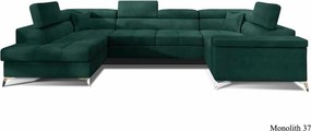 Colțar lemn masiv Formă U Extensibil Tango 350x202cm Personalizabil - Cotiera pe partea stanga