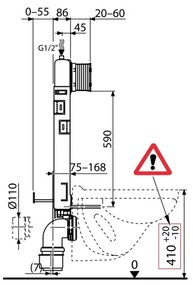 Rezervor incastrat Alcaplast, Renovmodul, slim, pentru montare in zidarie, pentru vas wc suspendat