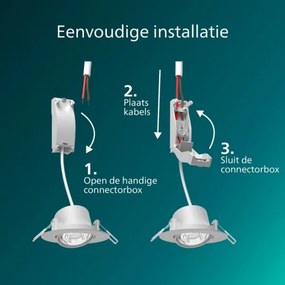 Philips - Set de 3 spoturi încastrate CILANTRO LED, compatibile cu dimmer, 5W/230V, 4000K, alb