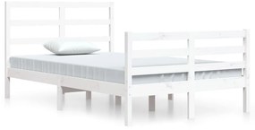 3105002 vidaXL Cadru de pat, alb, 120x200 cm, lemn masiv de pin