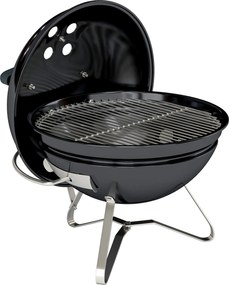 Outsunny Grătar pe cărbune Grătar rotund portabil cu mâner pentru capac fante de ventilație reglabile pentru barbecue 41x41x44 cm Negru | Aosom Romania