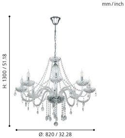Eglo 39101 - Lustra BASILANO 1 8xE14/40W/230V