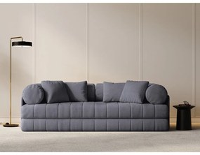 Canapea gri închis extensibilă cu tapițerie din țesătură bouclé 206 cm Kemi – Cosmopolitan Design