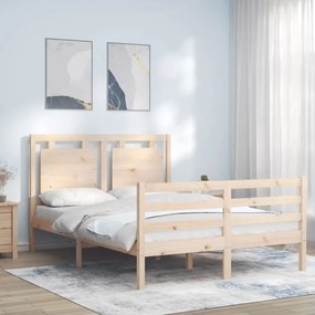 3194051 vidaXL Cadru de pat cu tăblie, 140x200 cm, lemn masiv