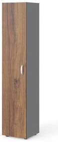 Dulap înalt Manager 39,9 x 42,2 x 196,5 cm, stânga, nuca warmia / gri