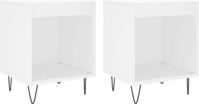vidaXL Noptiere, 2 buc., alb, 40x35x50 cm, lemn compozit
