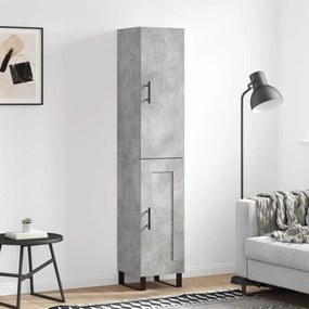 vidaXL Dulap înalt, gri beton, 34,5x34x180 cm, lemn prelucrat