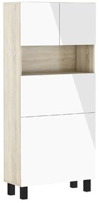 Masă PC Home (alb lucios + Stejar sonoma). 1124934