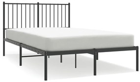 350862 vidaXL Cadru de pat metalic cu tăblie, negru, 120x200 cm