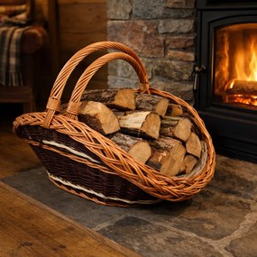 Set 2 cosuri pentru lemne din rachita ,   67x44x40   58x39x36 cm