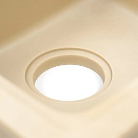 Chiuvetă pătrată Tia cu două cuve din granit, bej