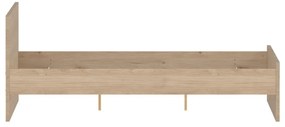 Pat matrimonial în culoare naturală cu aspect de lemn de stejar fără somieră 180x200 cm Naia – Tvilum
