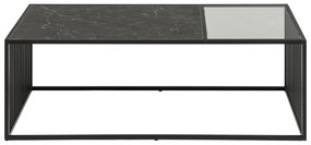 Măsuță de cafea neagră cu blat din sticlă 60x120 cm Strington – Actona