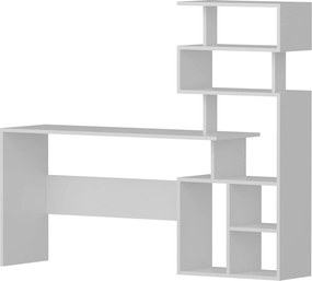 Birou NEXT, alb, PAL melaminat, 160x40x135 cm