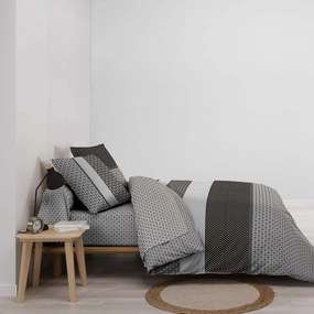 Lenjerie de pat alb-negru din bumbac pentru pat dublu, extinsă cu cearceaf inclus, cu 6 piese 240x220 cm Meiko – douceur d'intérieur