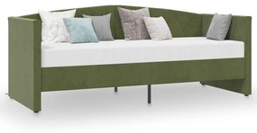 337206 vidaXL Pat de zi, verde închis, 90x200 cm, catifea, USB
