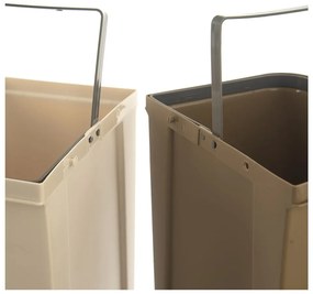 Coș de gunoi alb/bej de reciclat 2x20 l din plastic Duo Dust – Orion