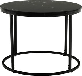 Masuta de cafea GAGIN, negru cu efect de marmura, 60x60x45 cm