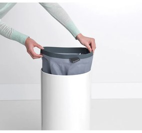 Cos de rufe Brabantia 90300239, 35 L, Capac din pluta, Umplere fara deschidere, Gauri ventilatie, Alb