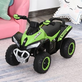 HOMCOM Mini ATV, Motocicletă pentru Copii 18-36 Luni cu Melodii Integrate și Ghidon Larg, 67,5x38x44 cm, Verde | Aosom Romania