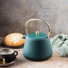 Ceainic din fonta cu infuzor Kinghoff KH 1933, 1 l, Interior emailat, Verde