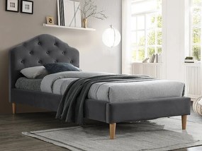 Pat tapitat Chloe Velvet Gri - 90 x 200 cm