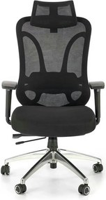 Scaun birou GILBERTO, negru/crom, stofa clasica/metal, 70x64x121/129 c