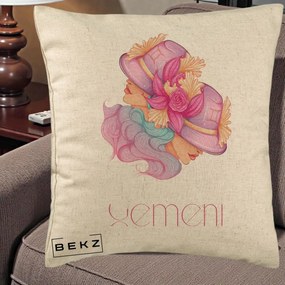 Perna Personalizata Zodie Gemeni, 40x40 cm, Bej, Husa Detasabila, Perna Inclusa, BEKZ®