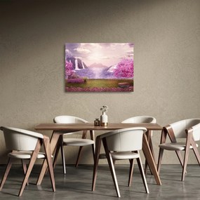 Tablou pe sticlă cu lac (70x50 cm)