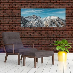 Tablou cu vârfuri înzăpeziți, Fiordland (120x50 cm)
