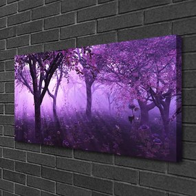 Tablou pe panza canvas Copaci Natura violet roz