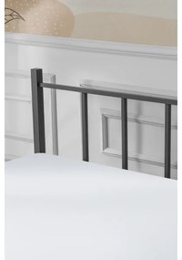 Pat metalic dublu ORMEL 120 x 200 cm, negru, capacitate de încărcare 120 kg