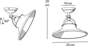 Plafoniera stil industrial din alama personalizabila Alice 25cm