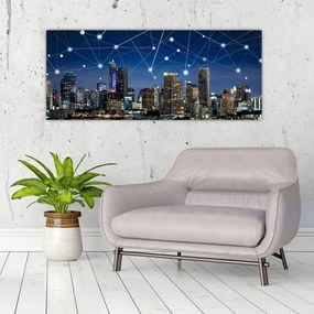 Tablou - Municipiul nocturn (120x50 cm)