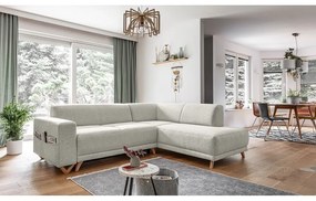 Colțar bej extensibil/cu spațiu de depozitare (cu colț pe partea dreaptă/în formă de ”L”) Classy Sophie – Miuform