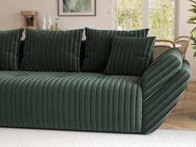 Canapea extensibilă dumonde cu ladă de depozitare si sezut confortabil din spuma high-density, Berlin Ambience Green 250x100 cm