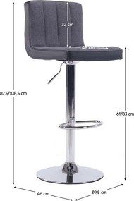 Scaun bar, gri/negru, HILDA