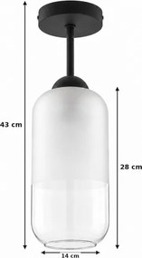 BRILAGI - Lustră LED aplicată RETRO GLASS 1xE27/60W/230V Ø 14 cm negru/alb
