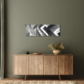 Tablou cu cuburi abstracte (cu ceas) (90x30 cm)