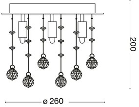 Plafonieră LED de cristal Ideal Lux MOONLIGHT 5xG9/3W/230V d. 26 cm crom lucios