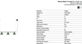 Lustra suspendata metal TATAWIN S 3L negru, verde