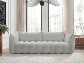 Canapea gri deschis cu tapițerie din țesătură bouclé 286 cm Azra – Bobochic Paris