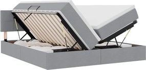 vidaXL Pat cu storage Gri deschis 180 x 200 cm Piele artificială