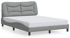 3207758 vidaXL Cadru de pat cu tăblie, gri deschis, 120x200 cm, textil